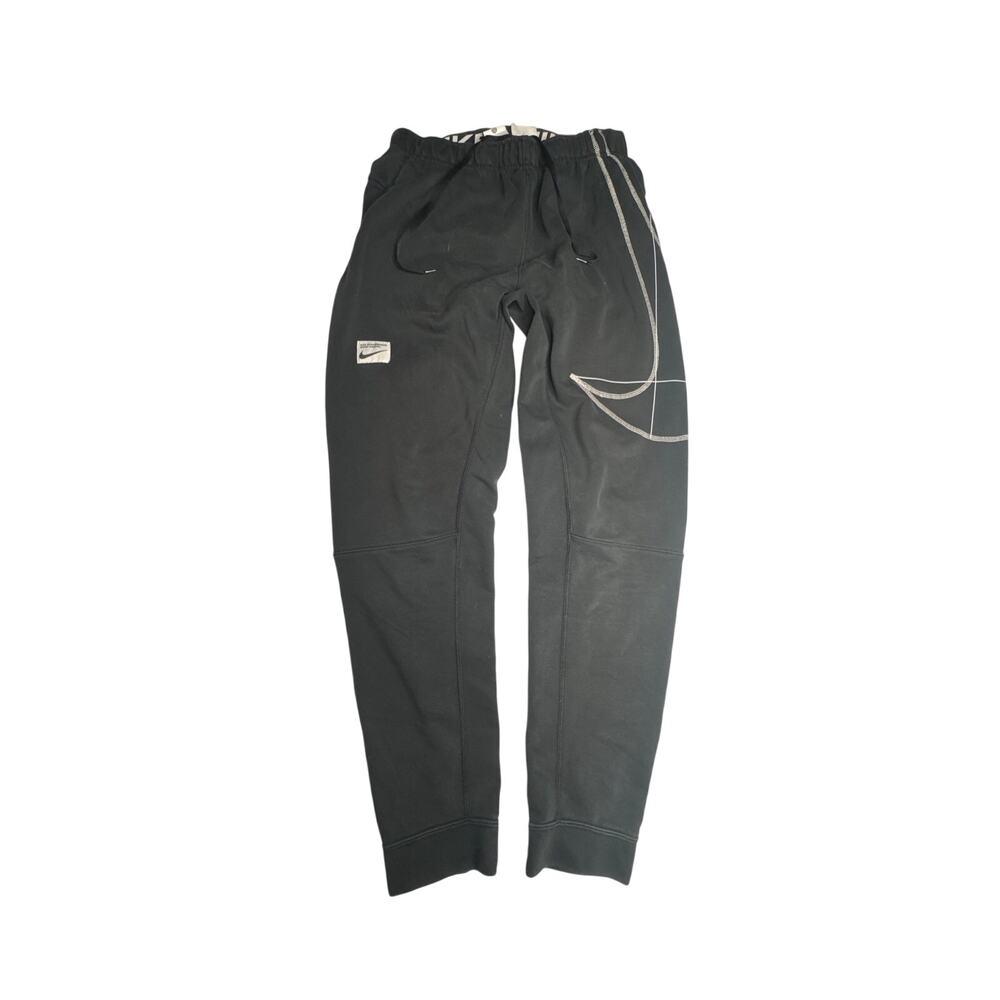 Nike Dri-FIT Womens Small Jogger Sweatpants Black Big Swoosh Y2K Retro